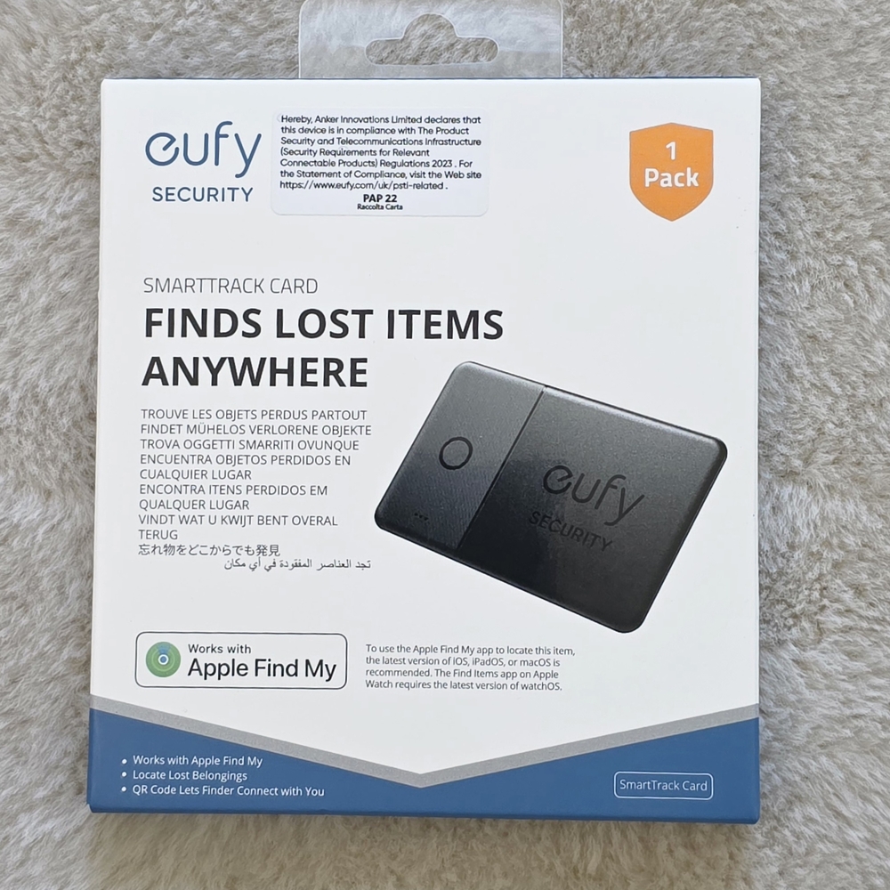 Eufy SmartTrack Card. Works with Apple Find My (iOS Only), Wallet Tracker